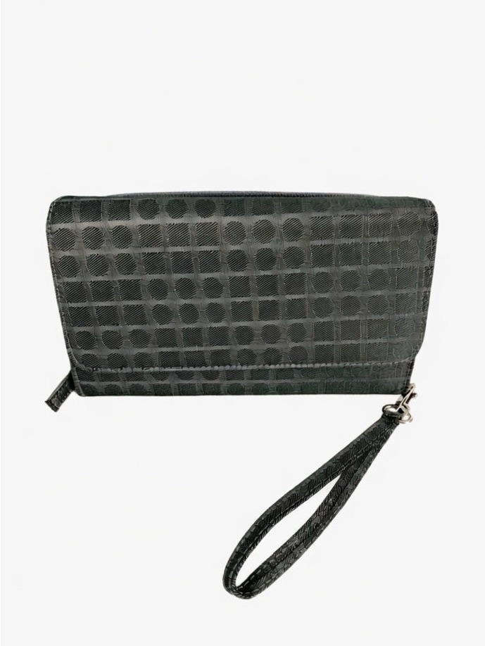 Nwot White Stag Zip Around Nylon Geometric Printed Organizer Billfold Wallet